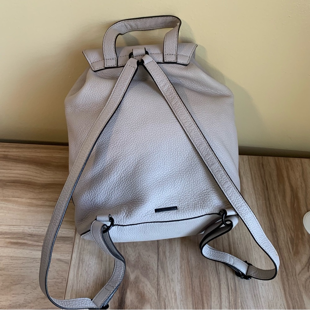 Rebecca Minkoff Backpack Leather tassel Drawstring Magnetic snap Closure Flaptop - Picture 3 of 16